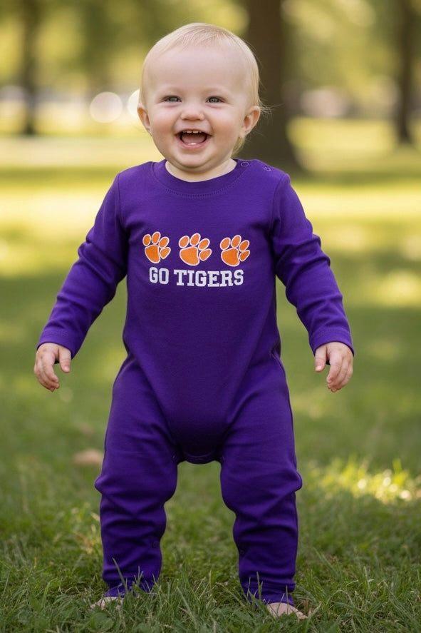 Tigers Purple Romper