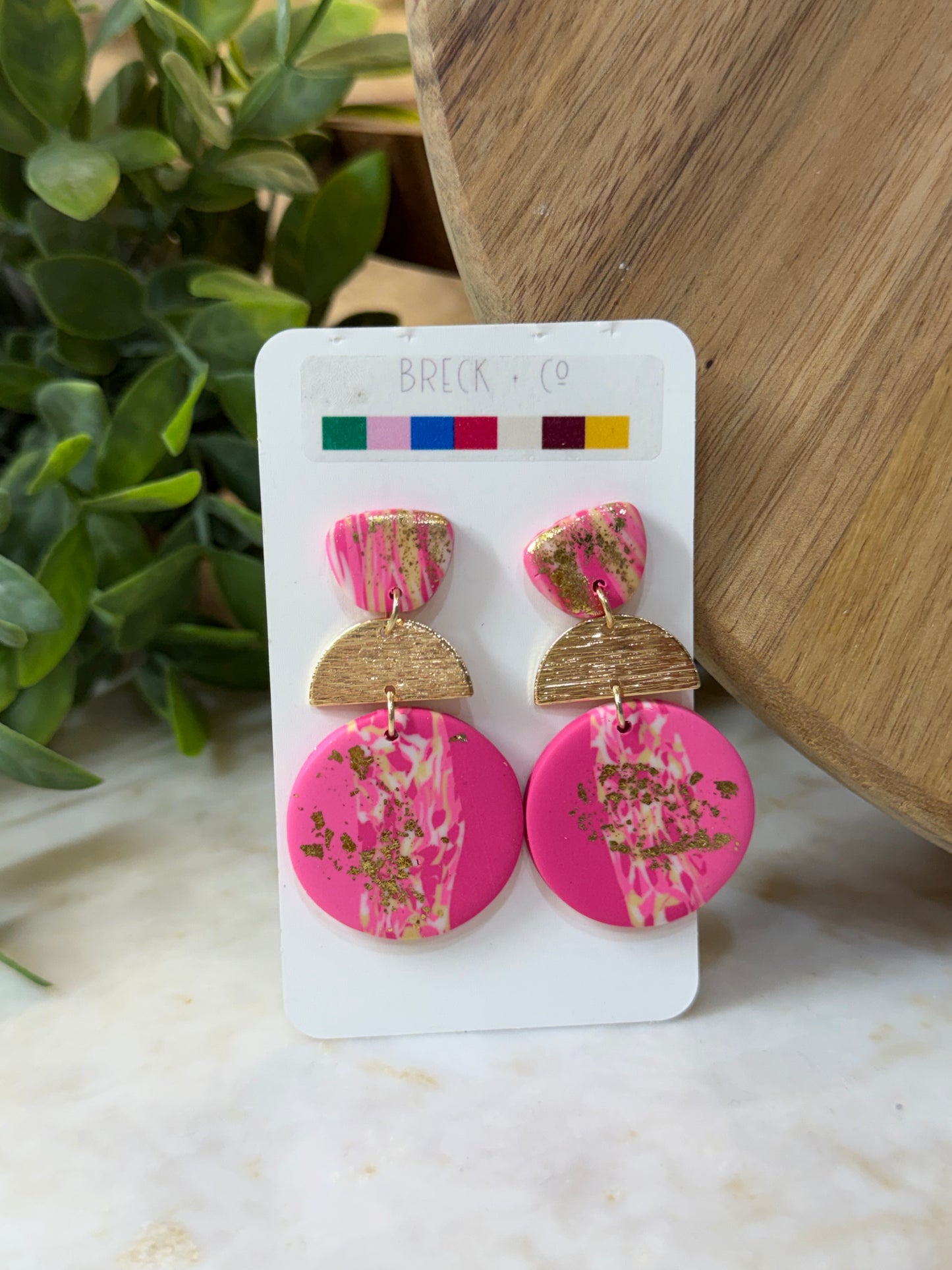 Pink Clay Shimmer Earrings