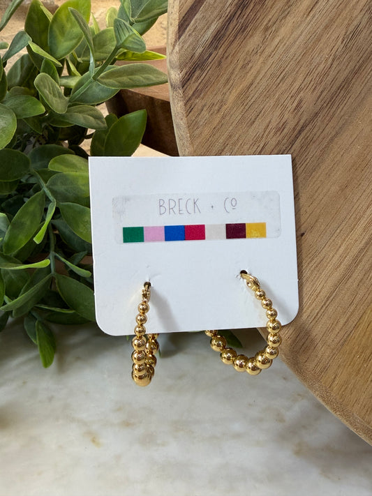 Medium Gold Beaded Earrings