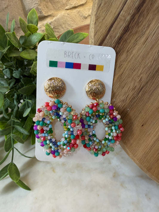 Multi-Colored Beaded Earrings