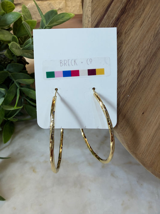 Large Gold Twisted Hoops