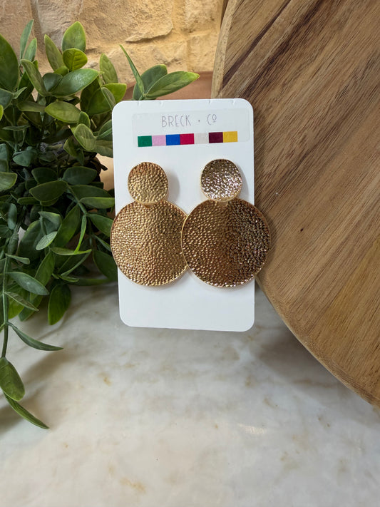 Gold Hammered Earrings
