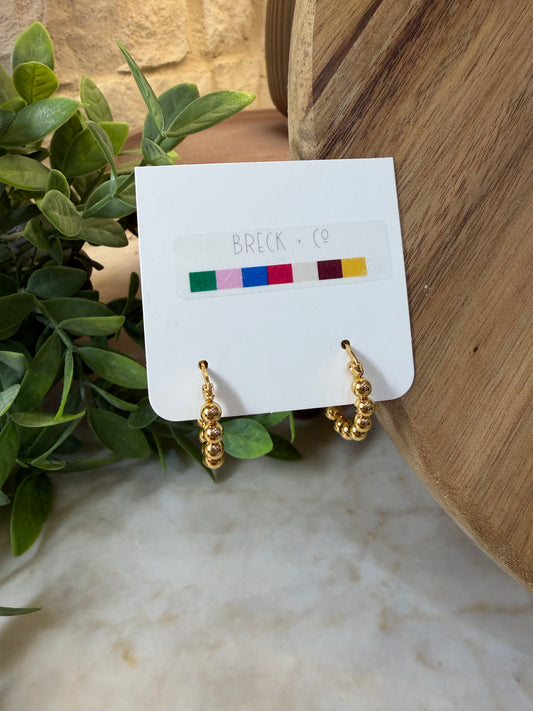 Small Gold Beaded Earrings