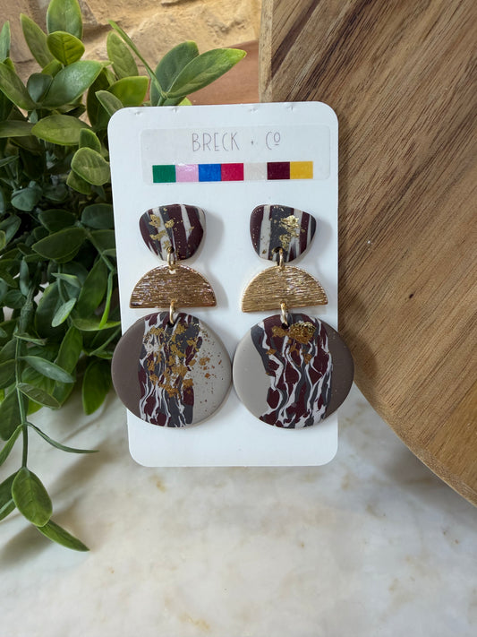 Clay Shimmer Earrings Brown